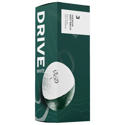White Vice Drive Premium Golf Balls individual sleeves