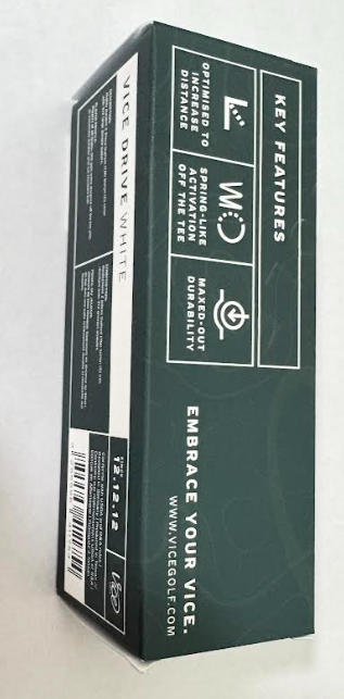 White Vice Drive Premium Golf Balls individual sleeves