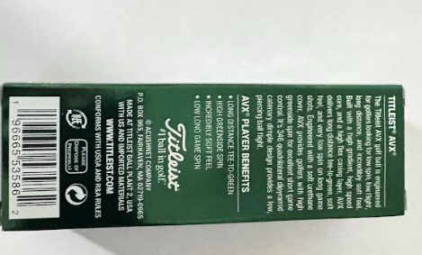 Titleist AVX Golf Balls individual sleeves